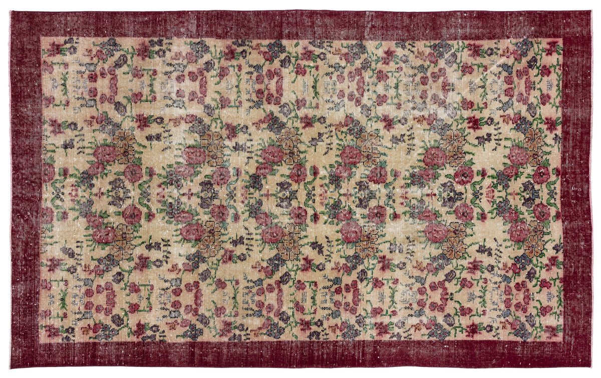 Naturel Over Dyed Vintage Rug 5&#39;4&#39;&#39; x 8&#39;6&#39;&#39; ft 163 x 260 cm