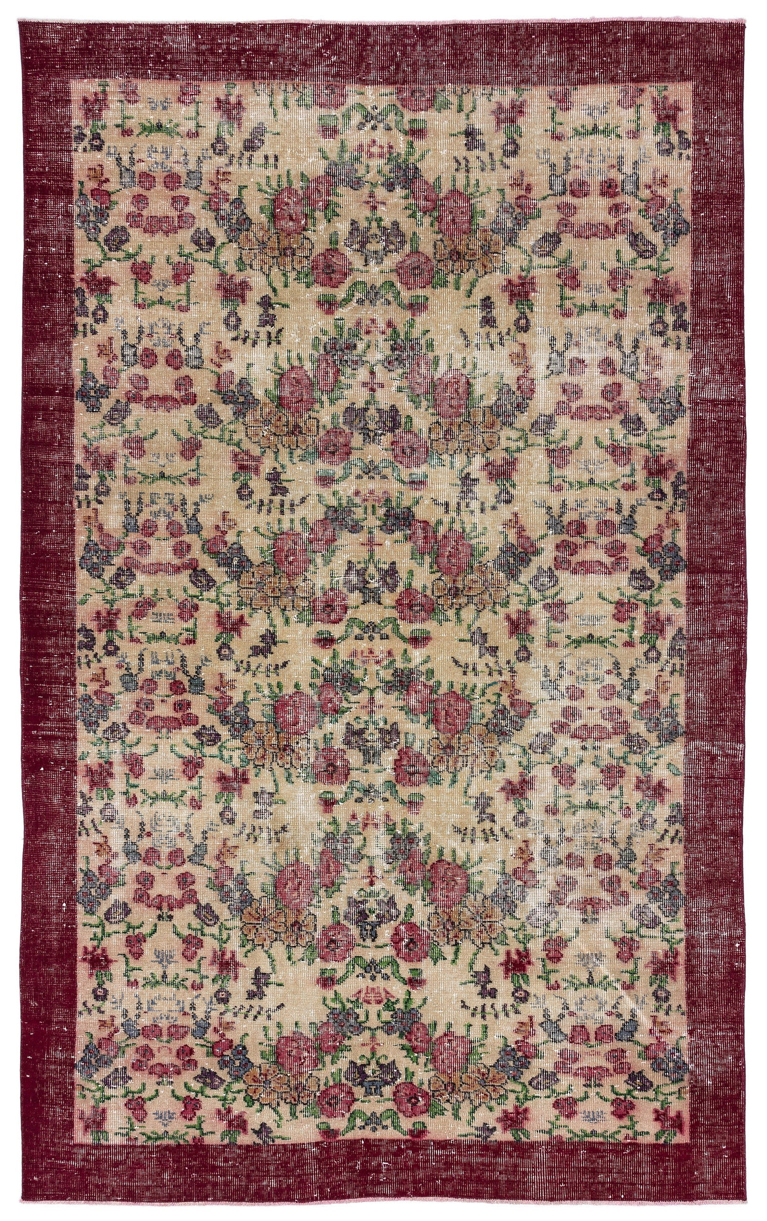 Naturel Over Dyed Vintage Rug 5'4'' x 8'6'' ft 163 x 260 cm