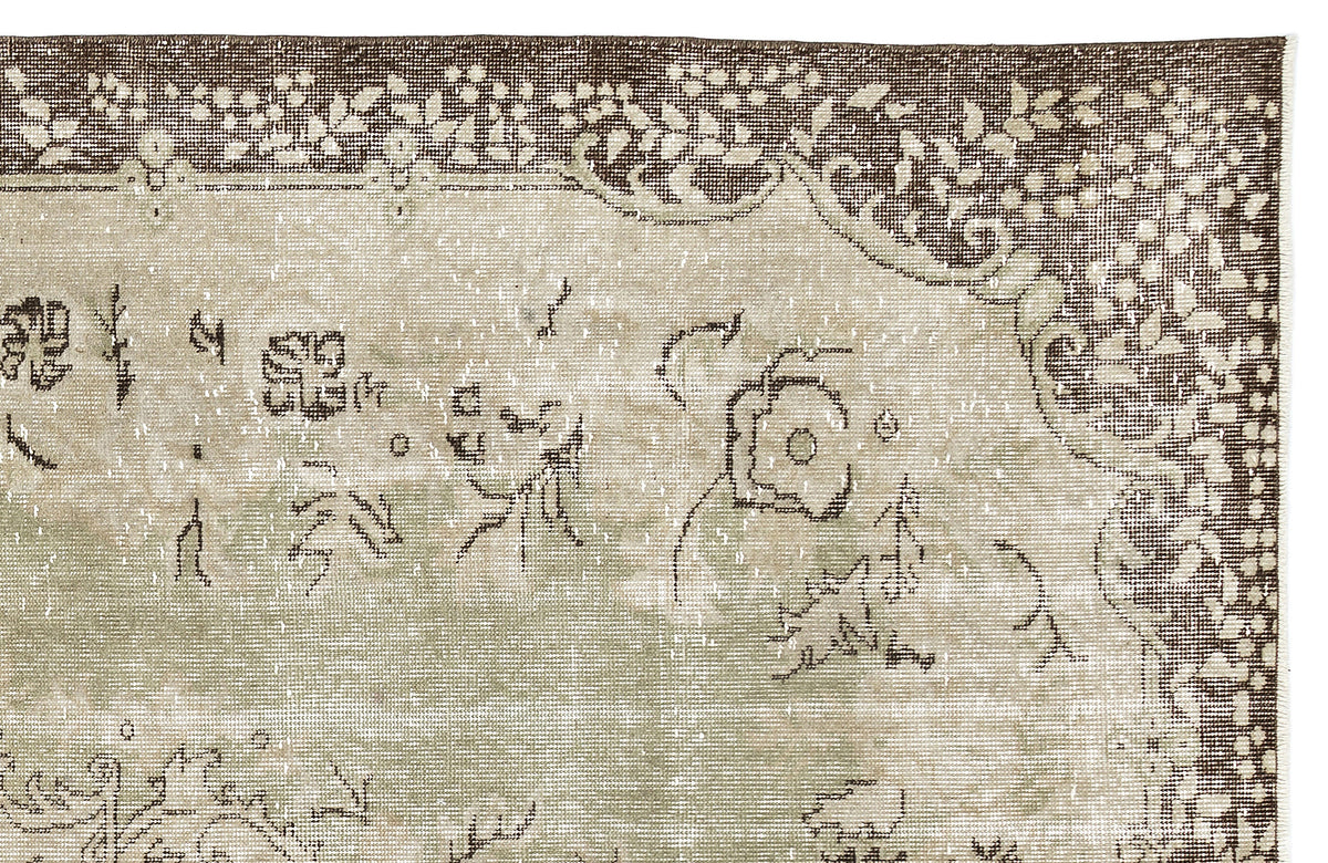 Beige Over Dyed Vintage Rug 6&#39;1&#39;&#39; x 10&#39;0&#39;&#39; ft 186 x 306 cm