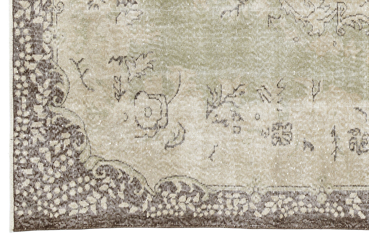 Beige Over Dyed Vintage Rug 6&#39;1&#39;&#39; x 10&#39;0&#39;&#39; ft 186 x 306 cm