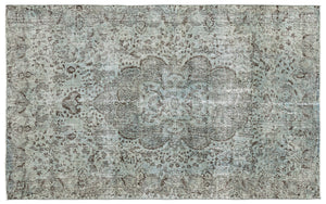 Green Over Dyed Vintage Rug 5'12'' x 9'7'' ft 182 x 292 cm