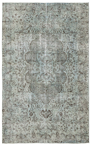 Green Over Dyed Vintage Rug 5'12'' x 9'7'' ft 182 x 292 cm