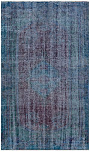 Traditional Design Blue Distressed Vintage Rug 4'9'' x 8'2'' ft 144 x 248 cm