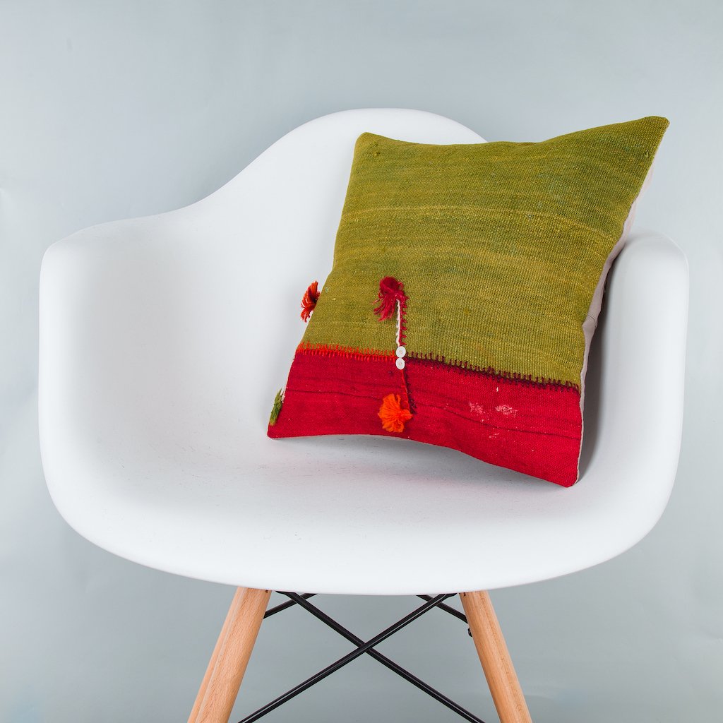 Bohemian_Multiple Color_Kilim Pillow Cover_16x16_Z1003_7708