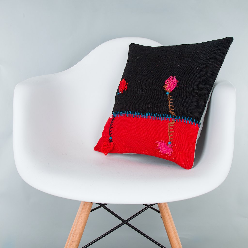 Bohemian_Multiple Color_Kilim Pillow Cover_16x16_Z1003_7741