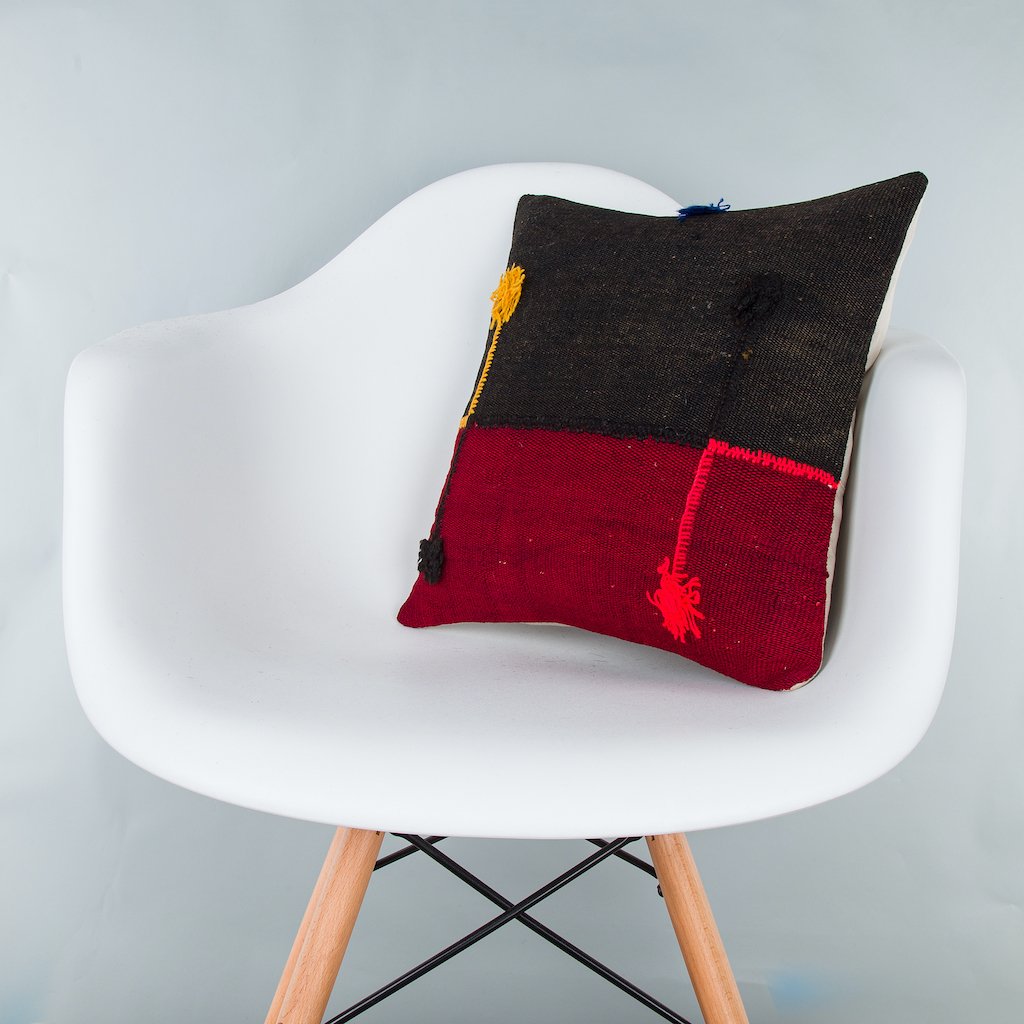 Bohemian_Multiple Color_Kilim Pillow Cover_16x16_Z1003_8300