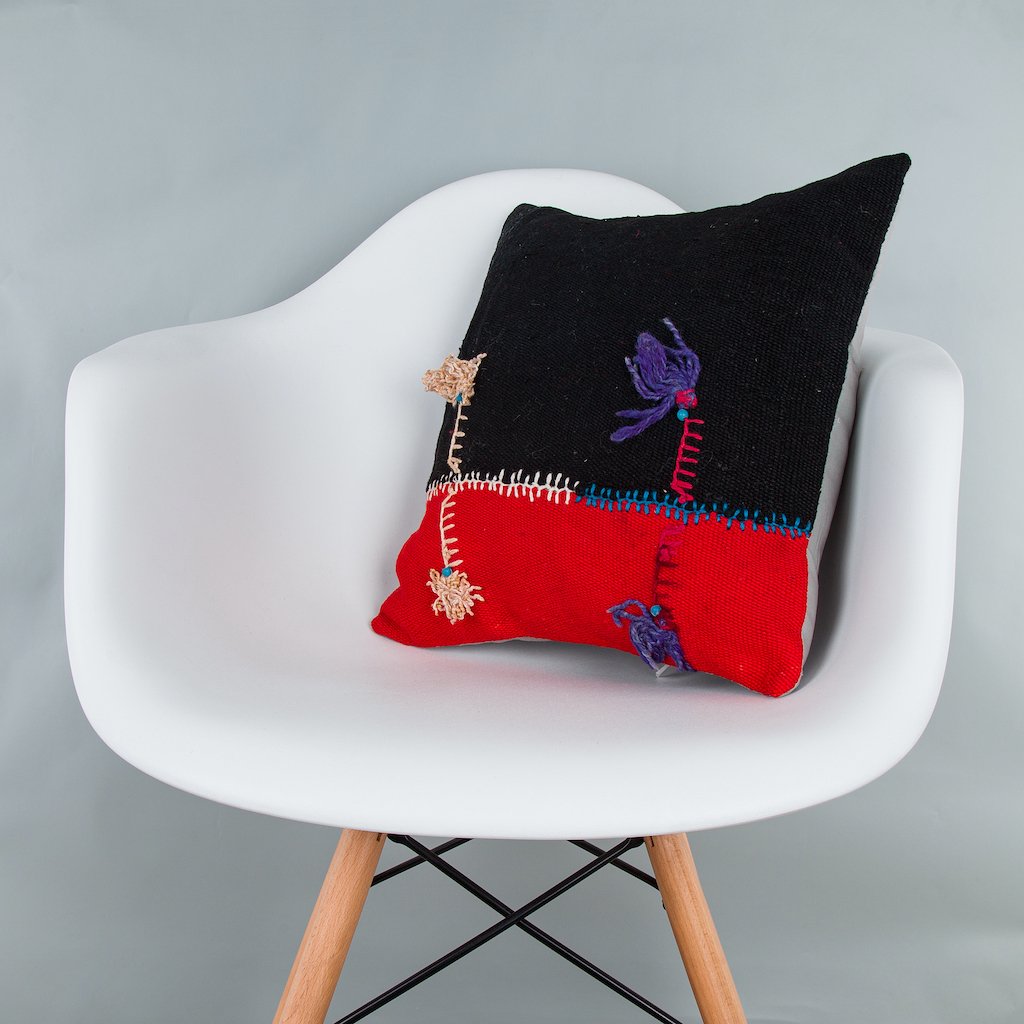 Bohemian_Multiple Color_Kilim Pillow Cover_16x16_Z1003_8361