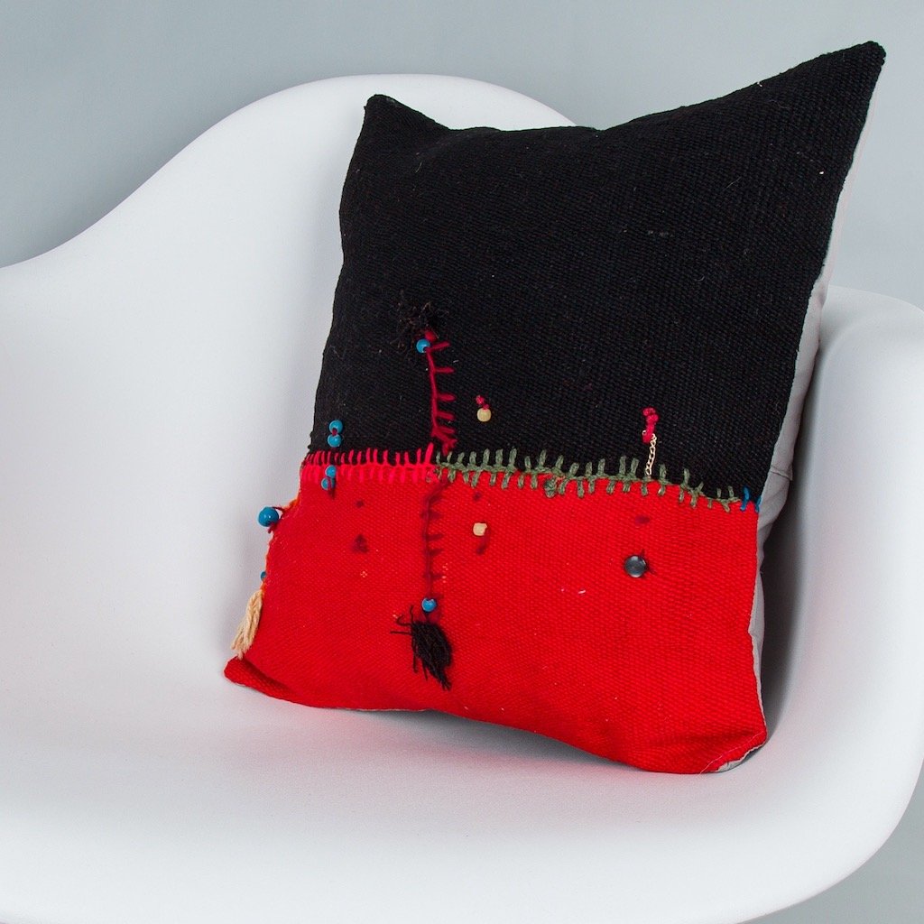 Bohemian_Multiple Color_Kilim Pillow Cover_16x16_Z1003_8363