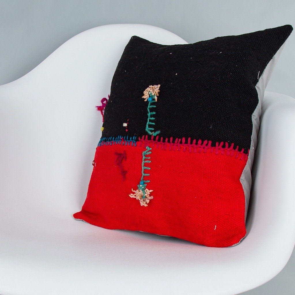 Bohemian_Multiple Color_Kilim Pillow Cover_16x16_Z1003_8364