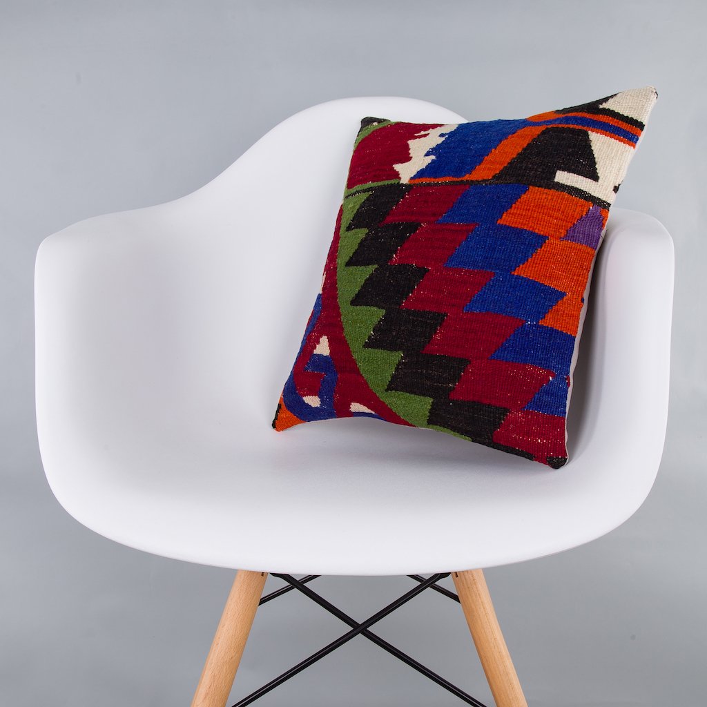 Geometric_Multiple Color_Kilim Pillow Cover_16x16_Z1010_7259