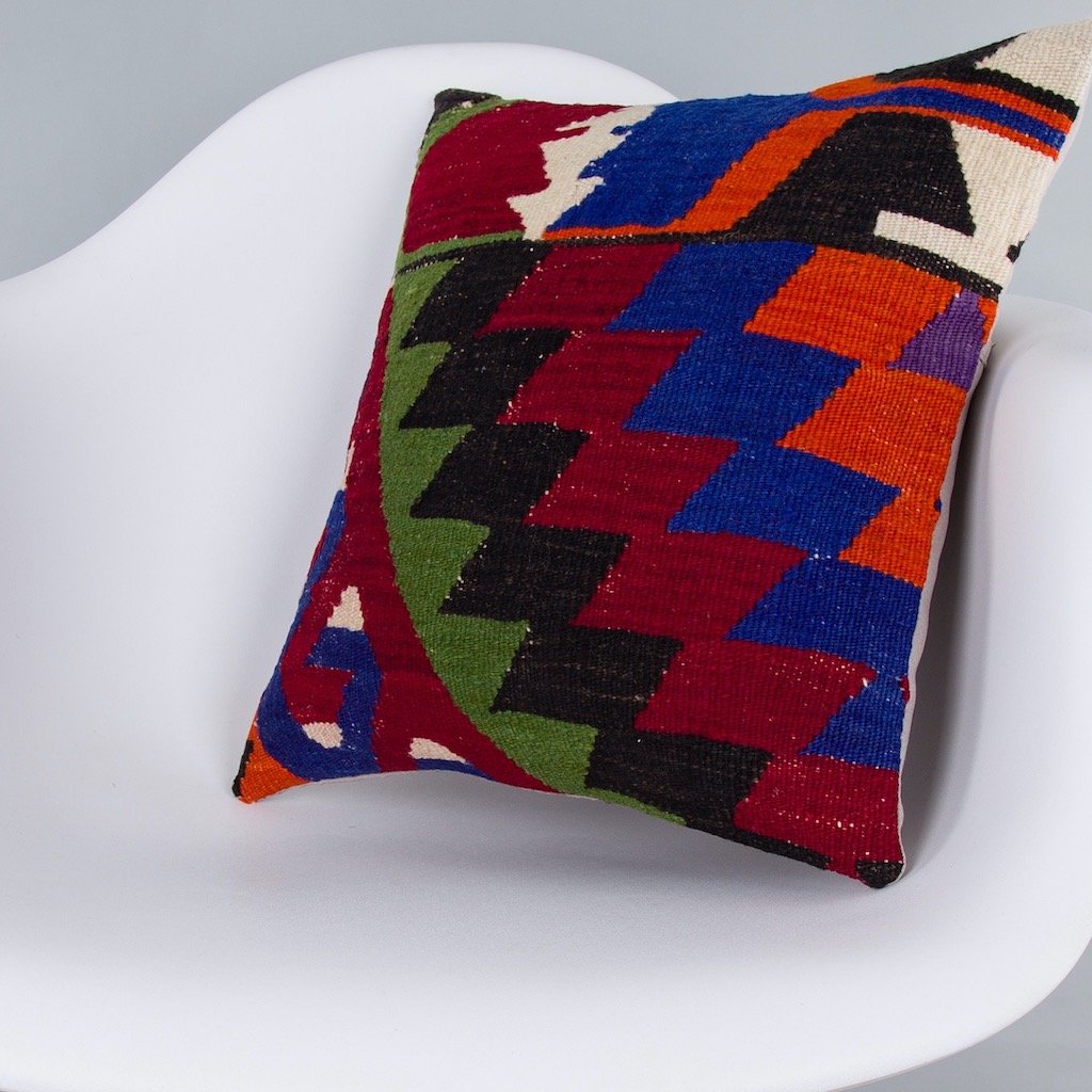 Geometric_Multiple Color_Kilim Pillow Cover_16x16_Z1010_7259