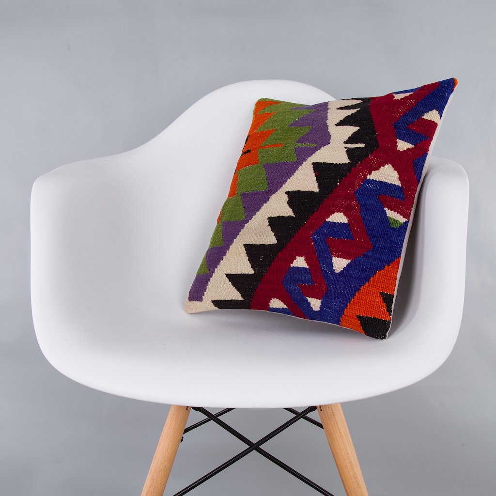 Geometric_Multiple Color_Kilim Pillow Cover_16x16_Z1010_7517