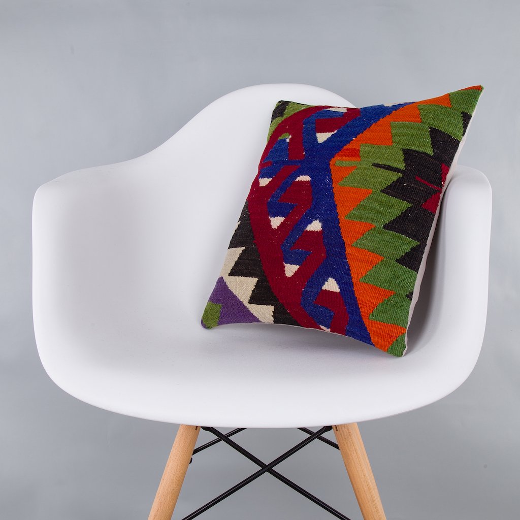 Geometric_Multiple Color_Kilim Pillow Cover_16x16_Z1010_7519