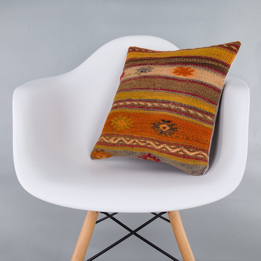 Striped_Multiple Color_Kilim Pillow Cover_16x16_Z1000_7270
