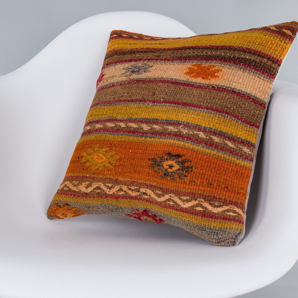 Striped_Multiple Color_Kilim Pillow Cover_16x16_Z1000_7270