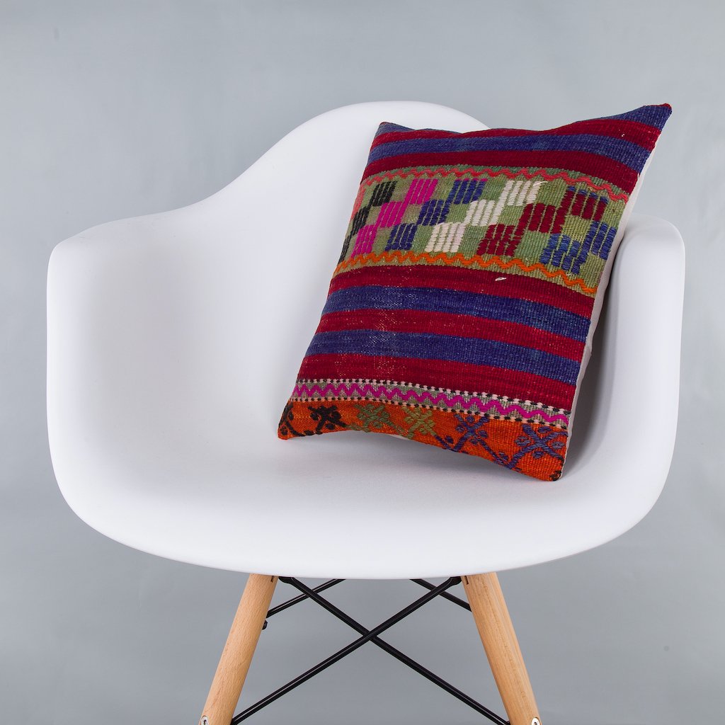 Striped_Multiple Color_Kilim Pillow Cover_16x16_Z1000_7536