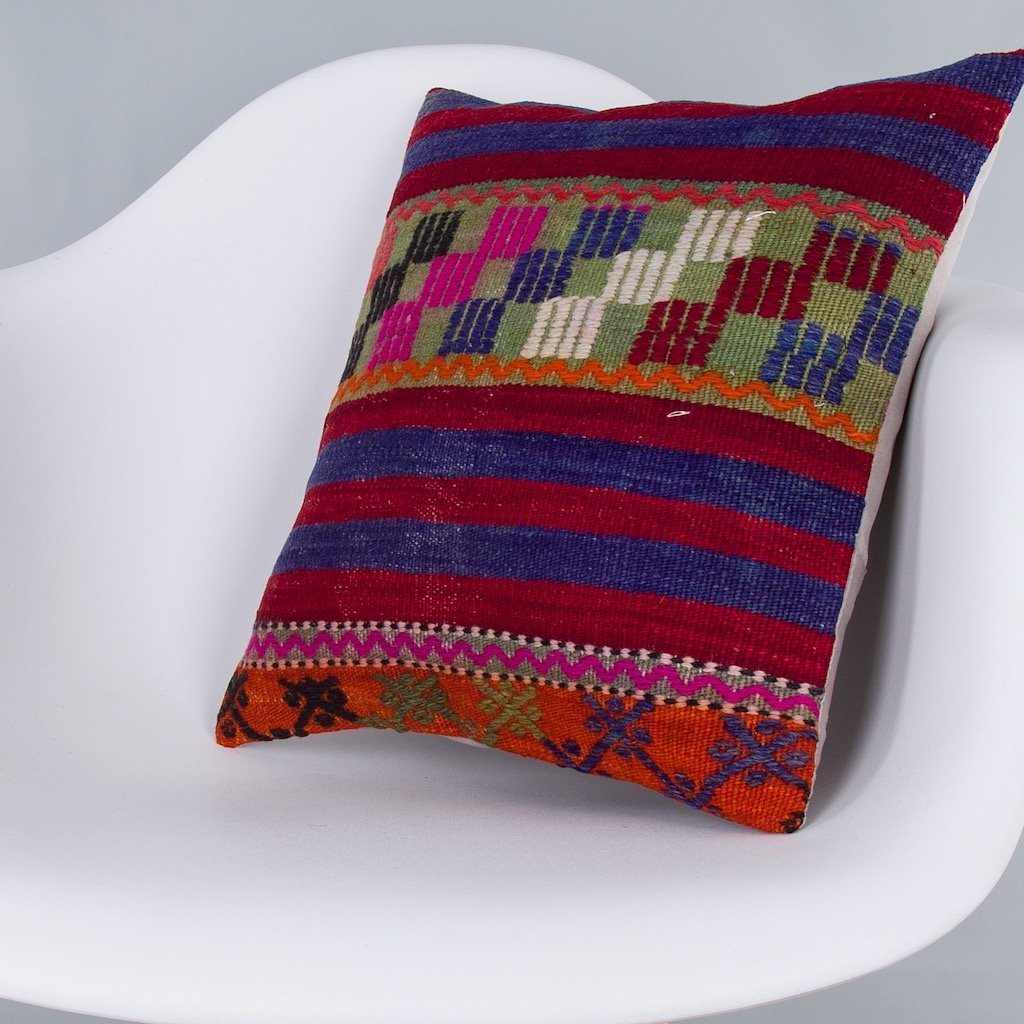 Striped_Multiple Color_Kilim Pillow Cover_16x16_Z1000_7536