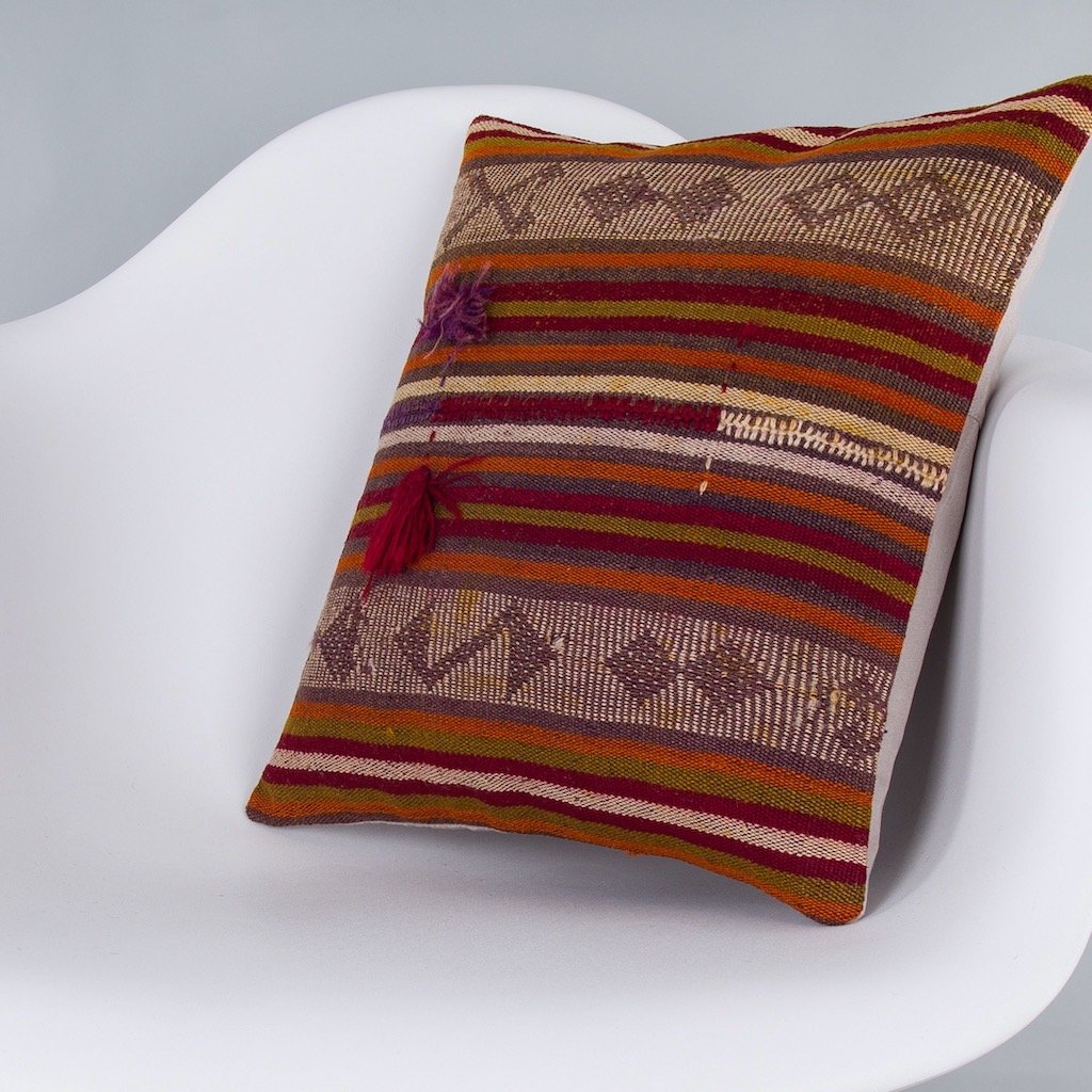 Striped_Multiple Color_Kilim Pillow Cover_16x16_Z1000_7577