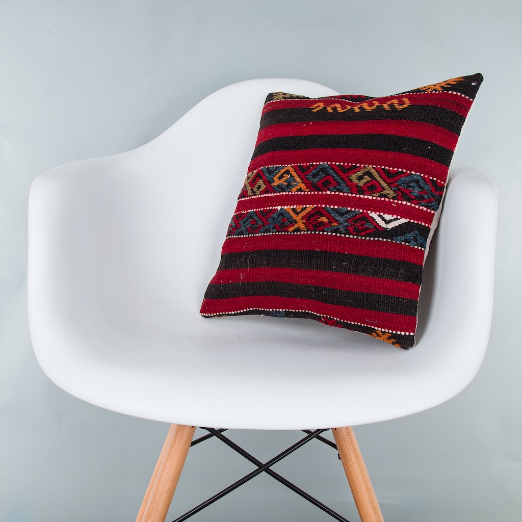 Striped_Multiple Color_Kilim Pillow Cover_16x16_Z1000_7672