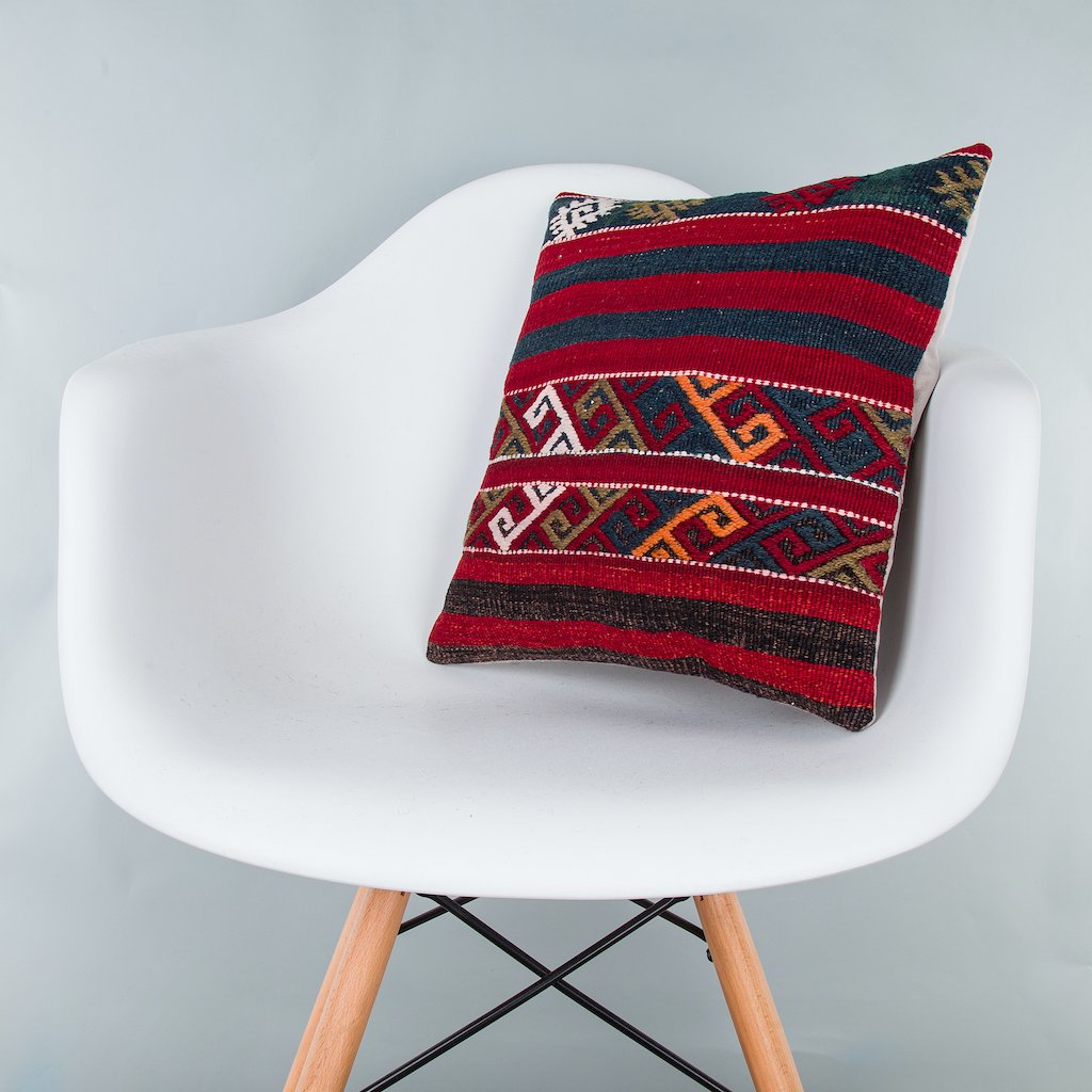 Striped_Multiple Color_Kilim Pillow Cover_16x16_Z1000_7673