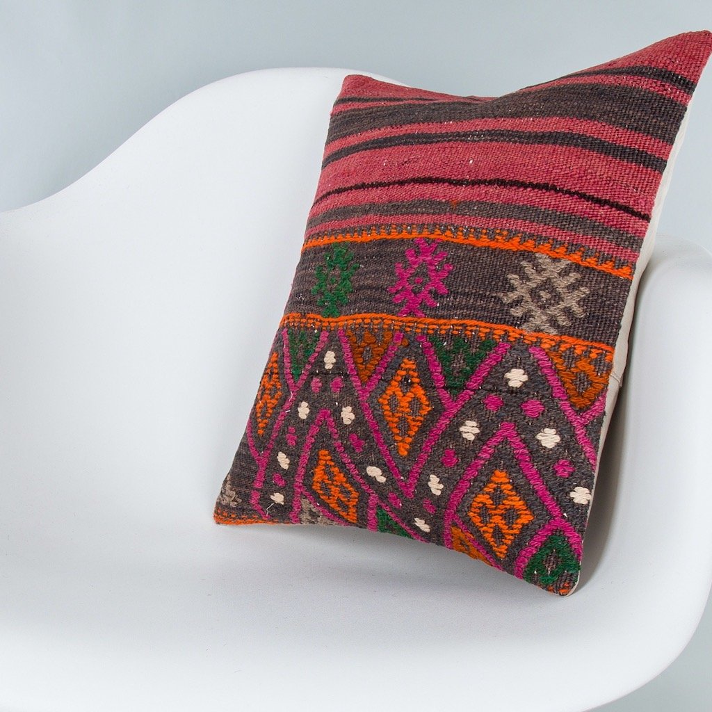 Striped_Multiple Color_Kilim Pillow Cover_16x16_Z1000_7786