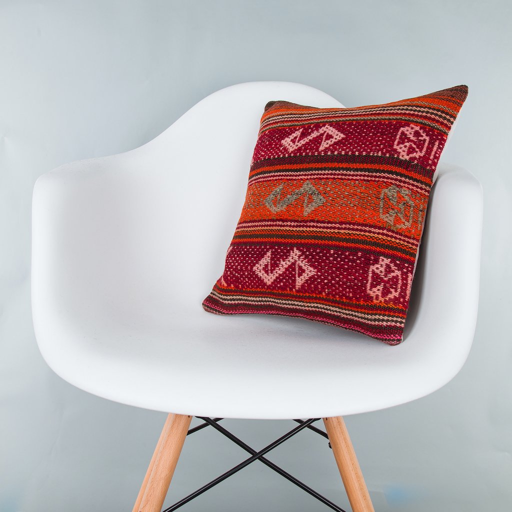 Striped_Multiple Color_Kilim Pillow Cover_16x16_Z1000_8292
