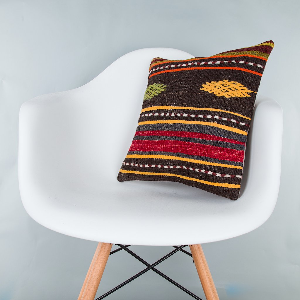Striped_Multiple Color_Kilim Pillow Cover_16x16_Z1000_8304