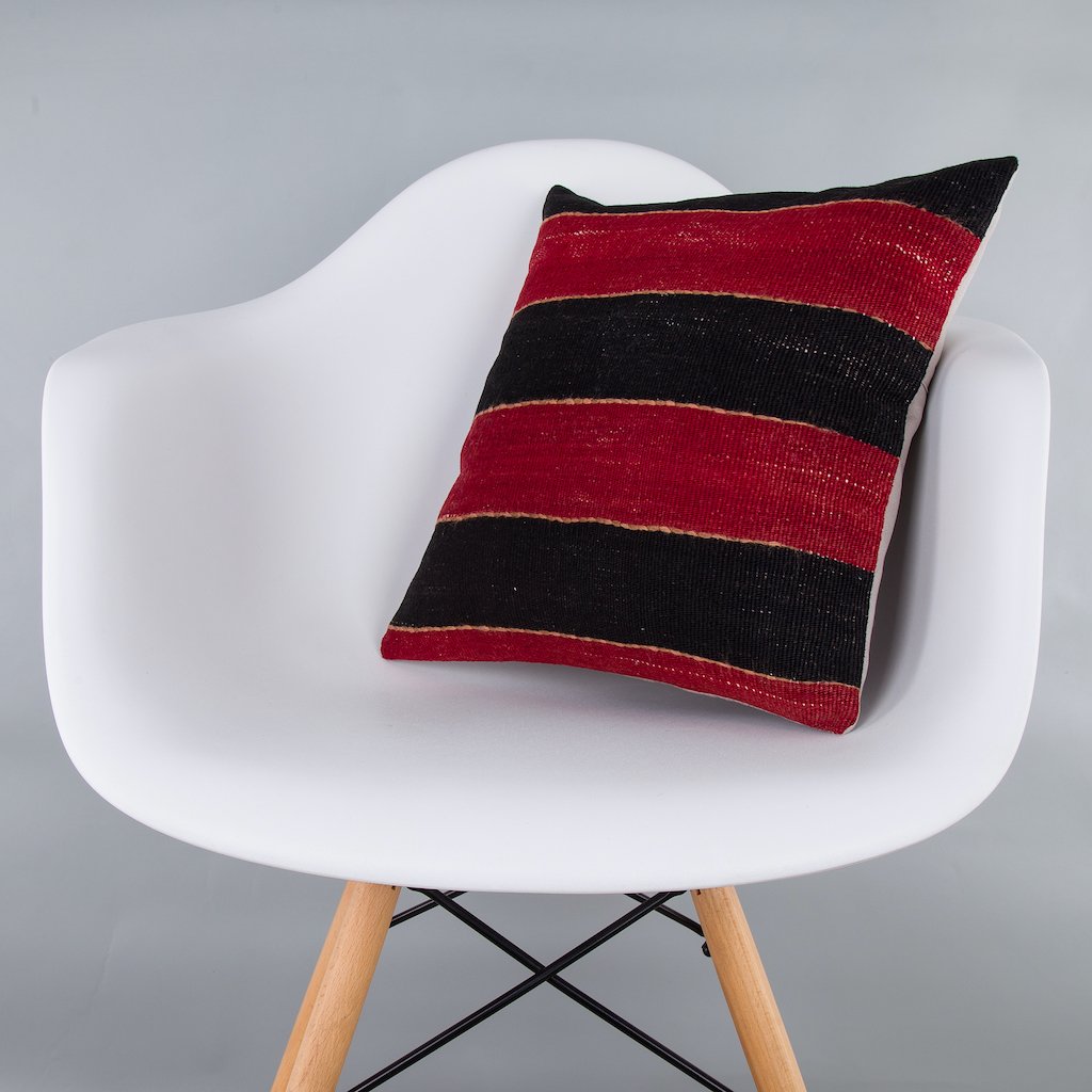 Striped_Multiple Color_Kilim Pillow Cover_16x16_Z1005_7248