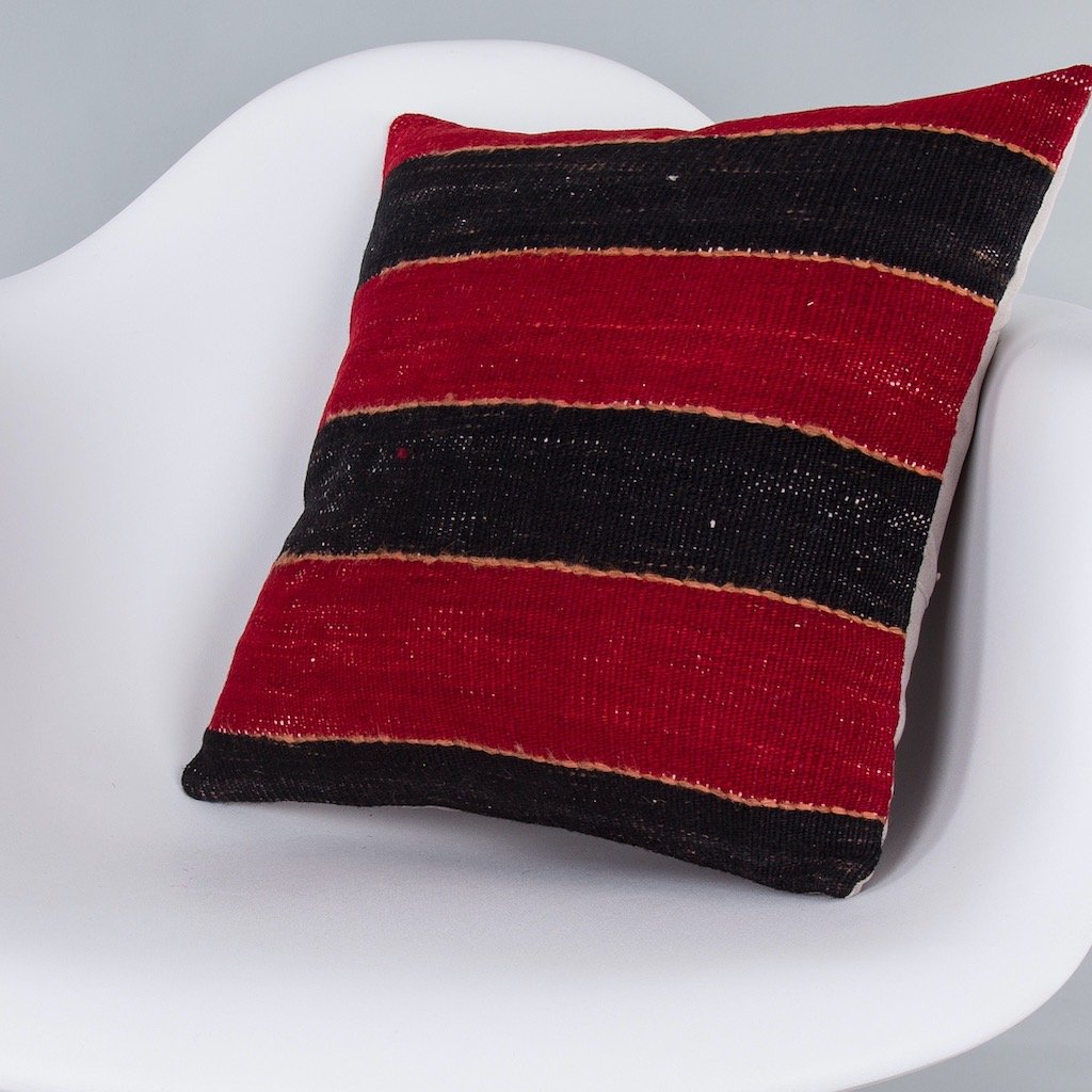 Striped_Multiple Color_Kilim Pillow Cover_16x16_Z1005_7267