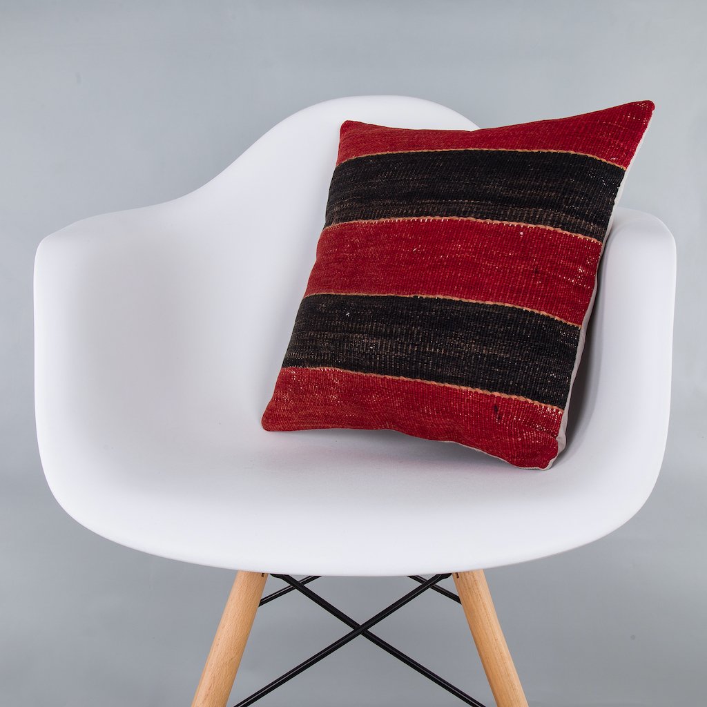 Striped_Multiple Color_Kilim Pillow Cover_16x16_Z1005_7269