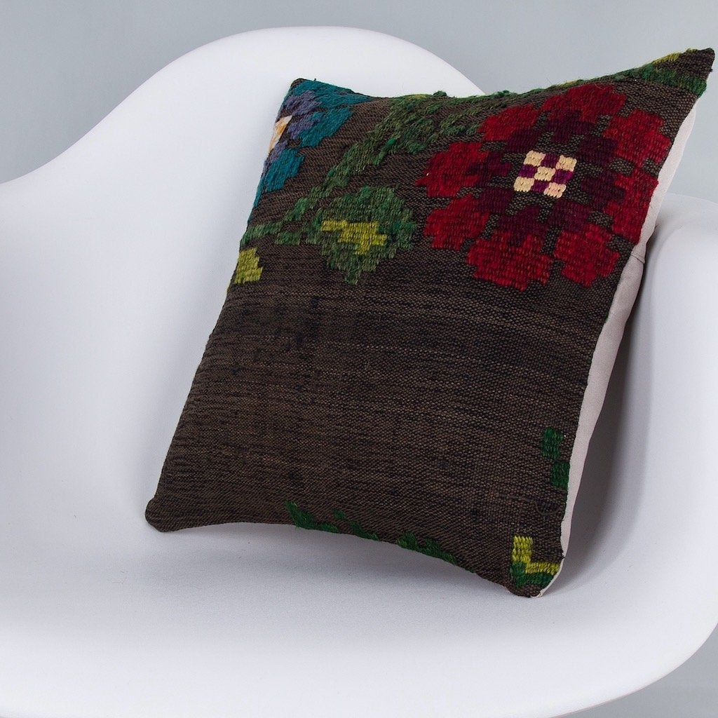 Striped_Multiple Color_Kilim Pillow Cover_16x16_Z1005_7271