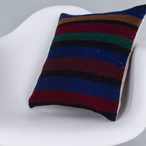 Striped_Multiple Color_Kilim Pillow Cover_16x16_Z1005_7416