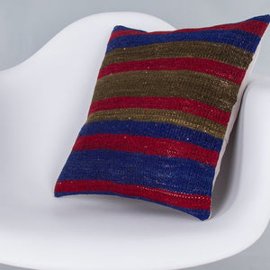 Striped_Multiple Color_Kilim Pillow Cover_16x16_Z1005_7541
