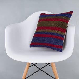 Striped_Multiple Color_Kilim Pillow Cover_16x16_Z1005_7542