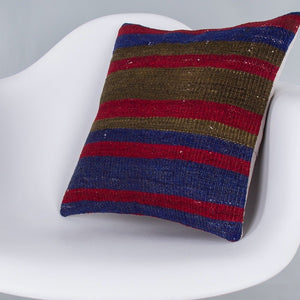 Striped_Multiple Color_Kilim Pillow Cover_16x16_Z1005_7542