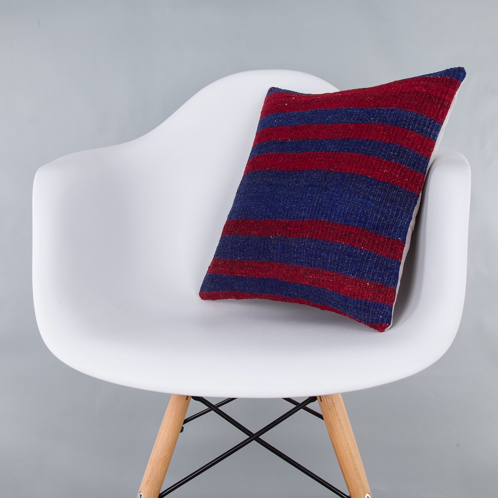 Striped_Multiple Color_Kilim Pillow Cover_16x16_Z1005_7543