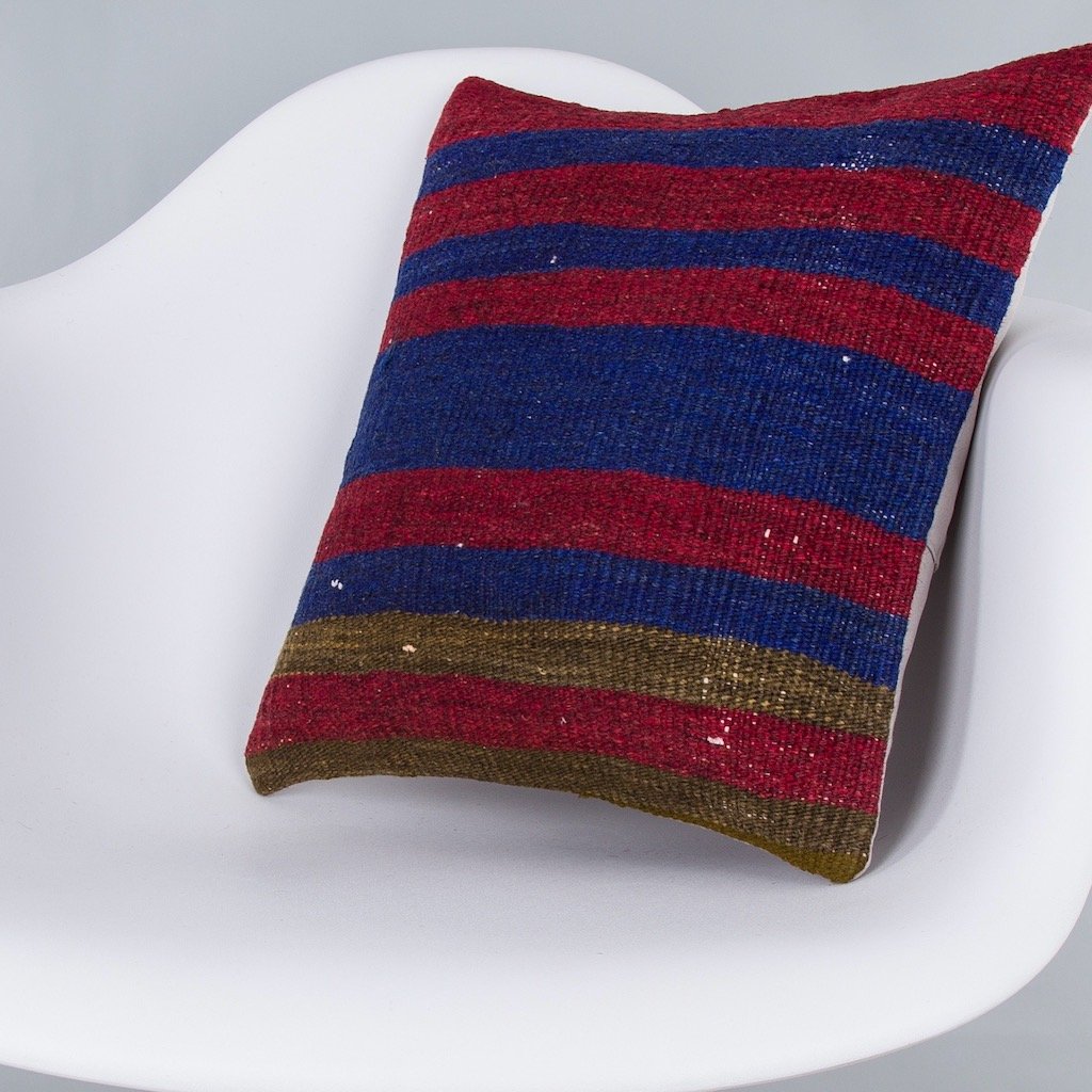 Striped_Multiple Color_Kilim Pillow Cover_16x16_Z1005_7544