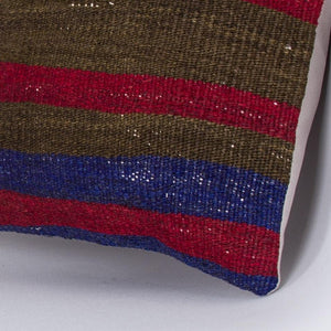 Striped_Multiple Color_Kilim Pillow Cover_16x16_Z1005_7545