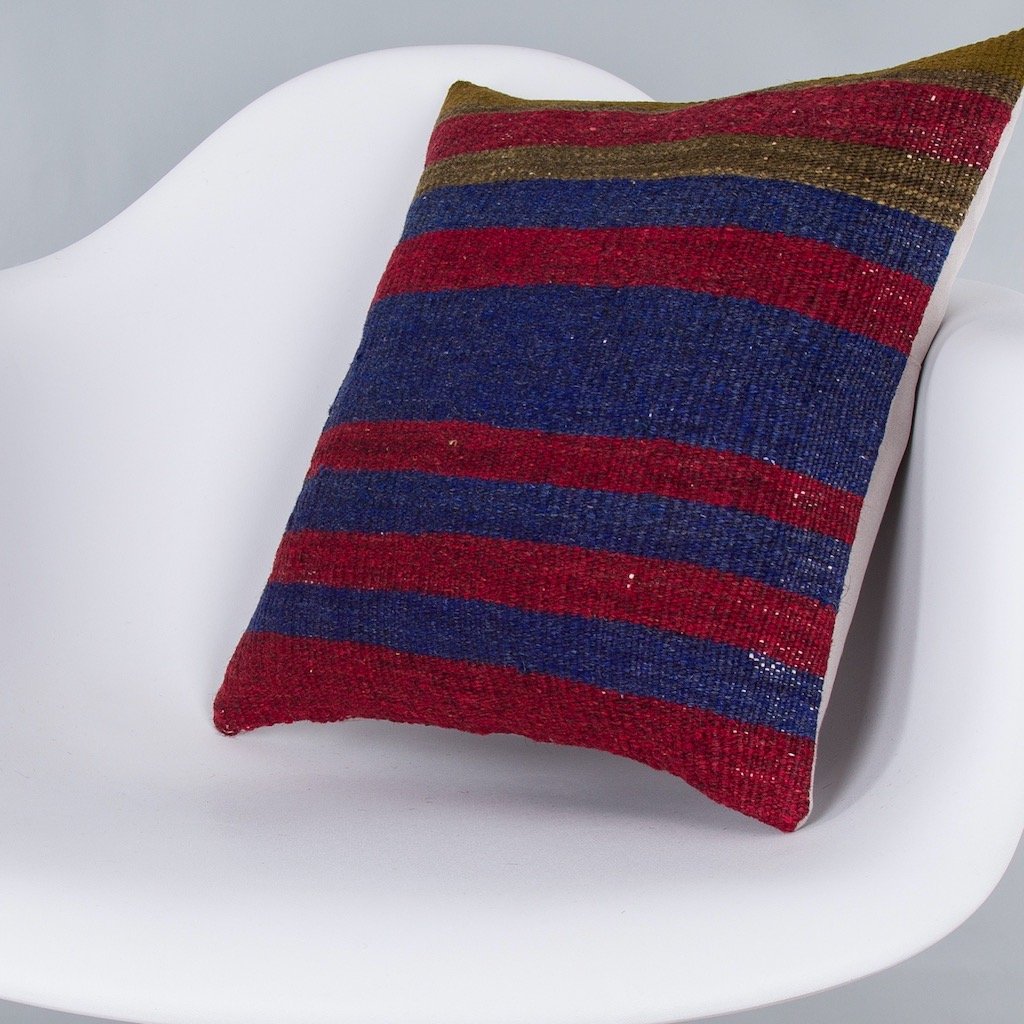 Striped_Multiple Color_Kilim Pillow Cover_16x16_Z1005_7547