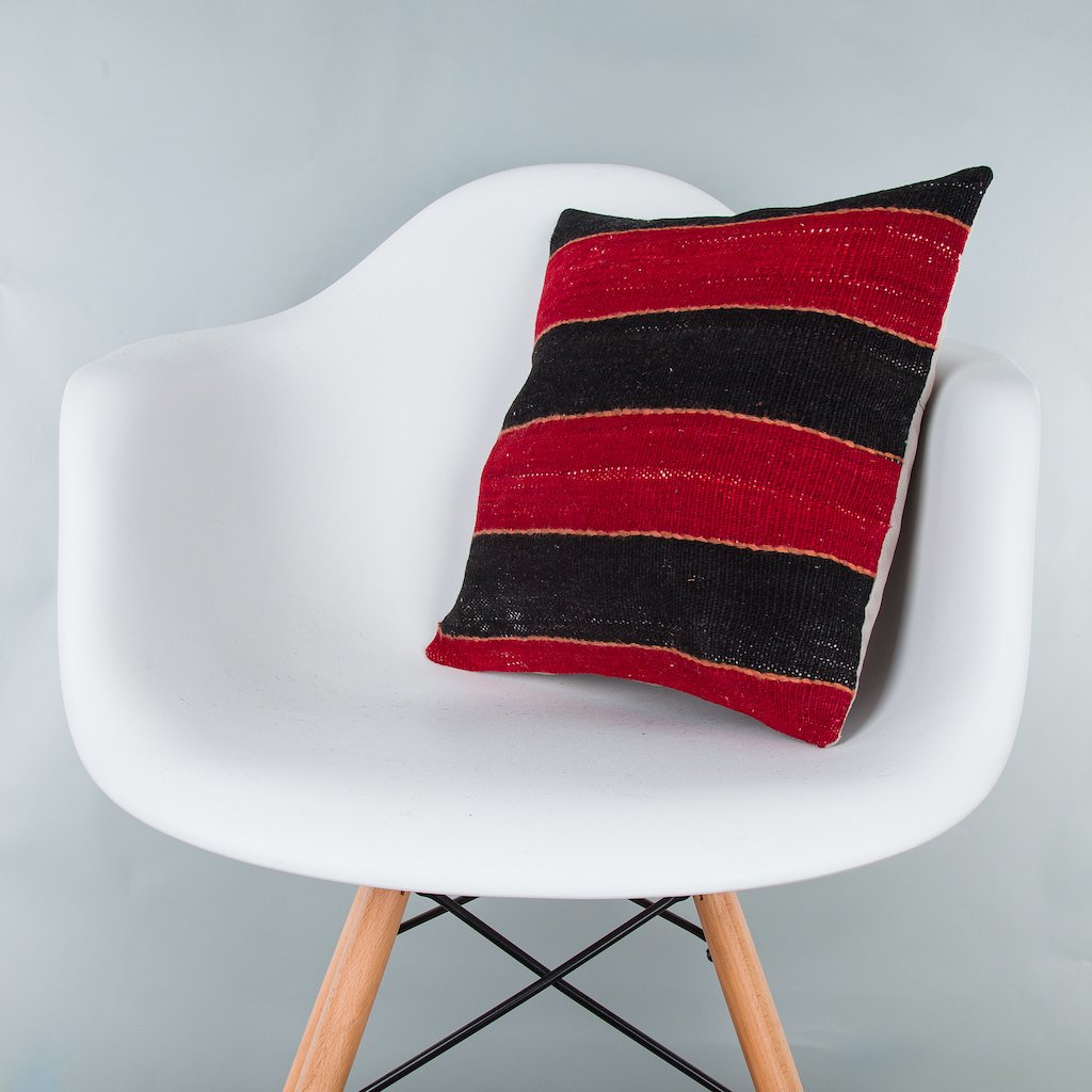 Striped_Multiple Color_Kilim Pillow Cover_16x16_Z1005_7665