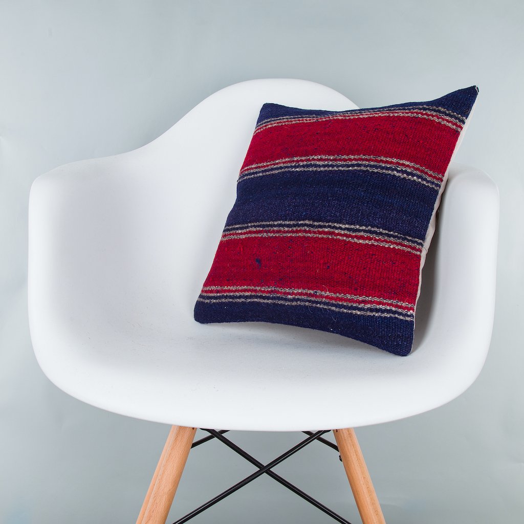 Striped_Multiple Color_Kilim Pillow Cover_16x16_Z1005_8412