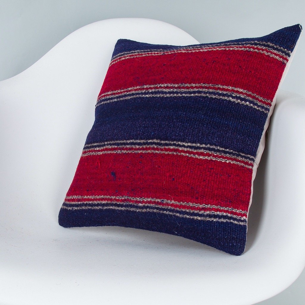 Striped_Multiple Color_Kilim Pillow Cover_16x16_Z1005_8412