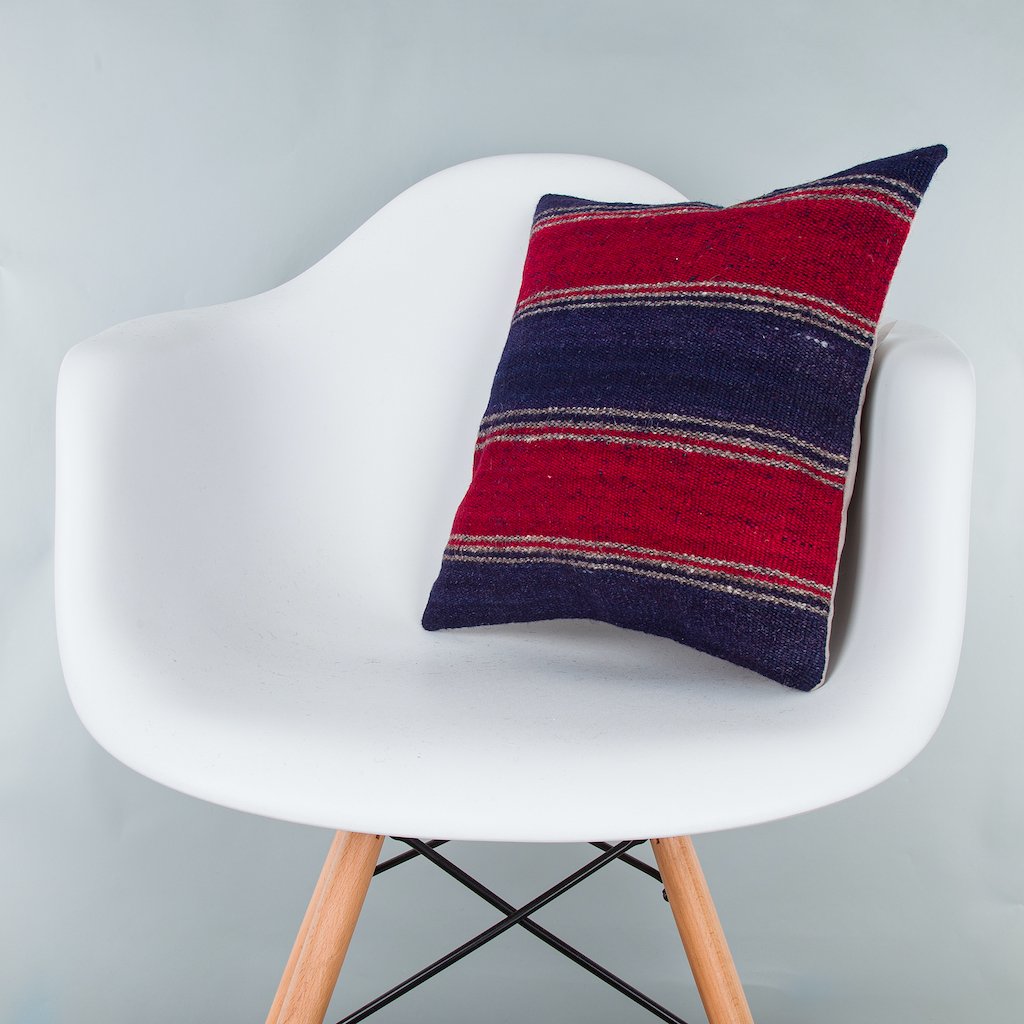 Striped_Multiple Color_Kilim Pillow Cover_16x16_Z1005_8413