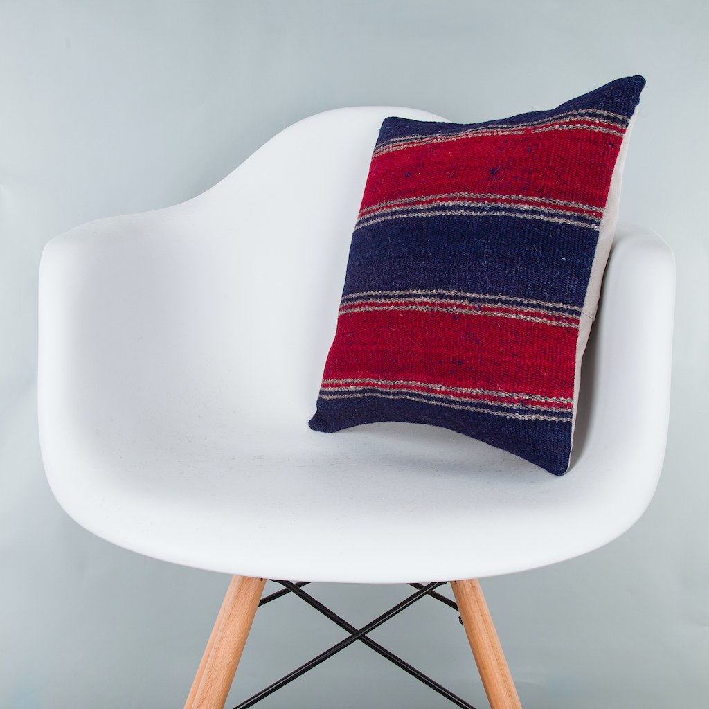 Striped_Multiple Color_Kilim Pillow Cover_16x16_Z1005_8417