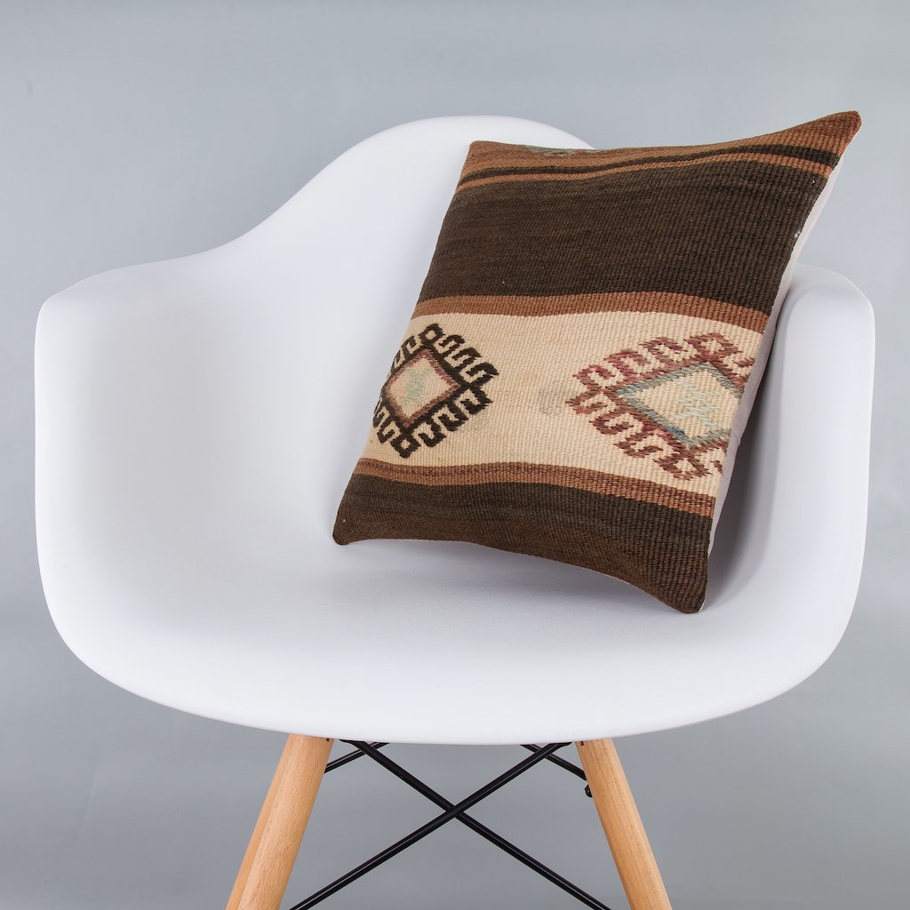 Striped_Multiple Color_Kilim Pillow Cover_16x16_Z1009_7247