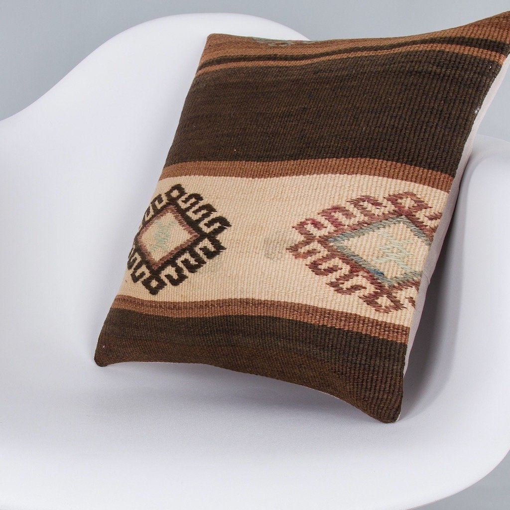 Striped_Multiple Color_Kilim Pillow Cover_16x16_Z1009_7247