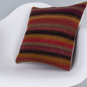 Striped_Multiple Color_Kilim Pillow Cover_16x16_Z1009_7253