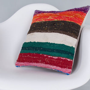 Striped_Multiple Color_Kilim Pillow Cover_16x16_Z1009_7282