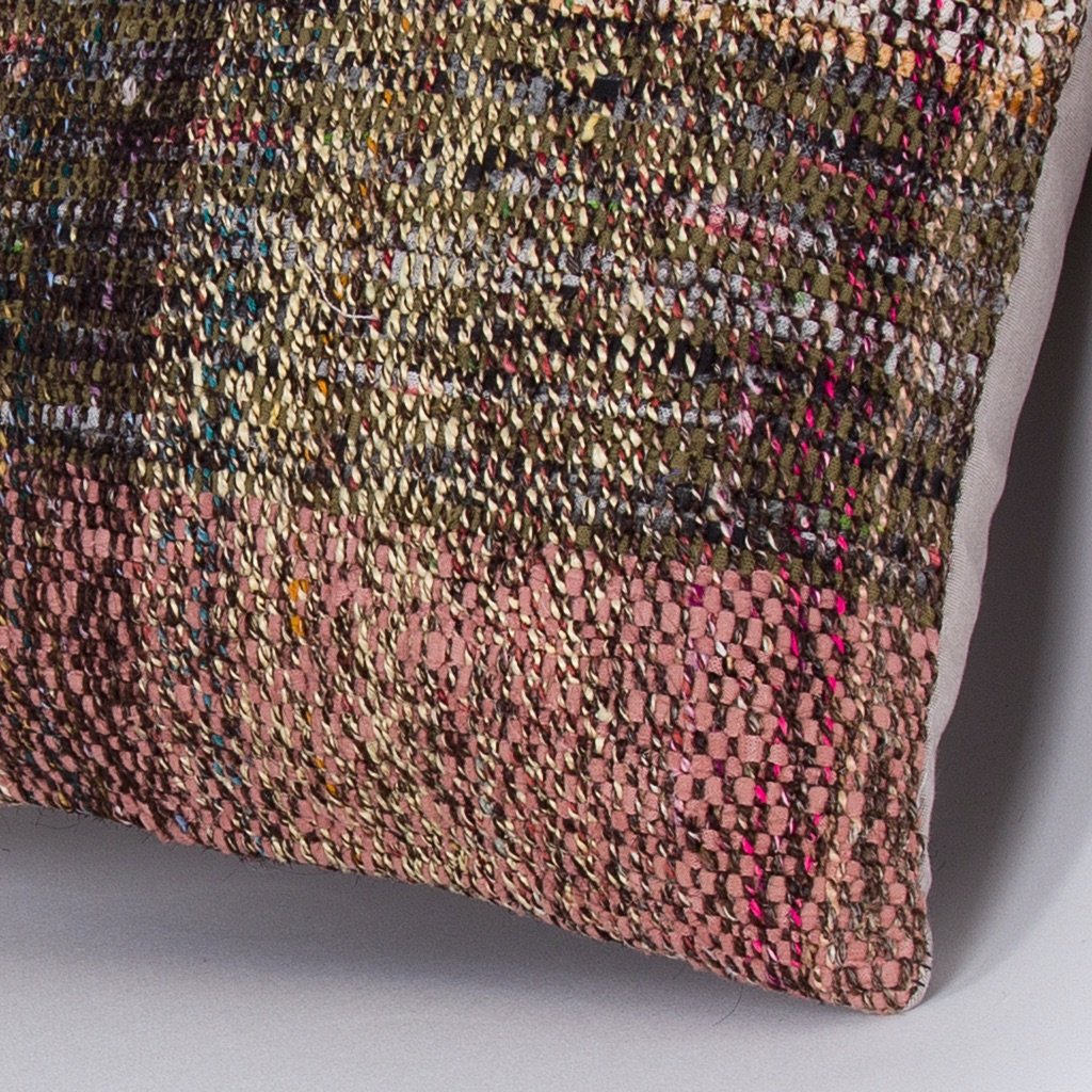 Striped_Multiple Color_Kilim Pillow Cover_16x16_Z1009_7291
