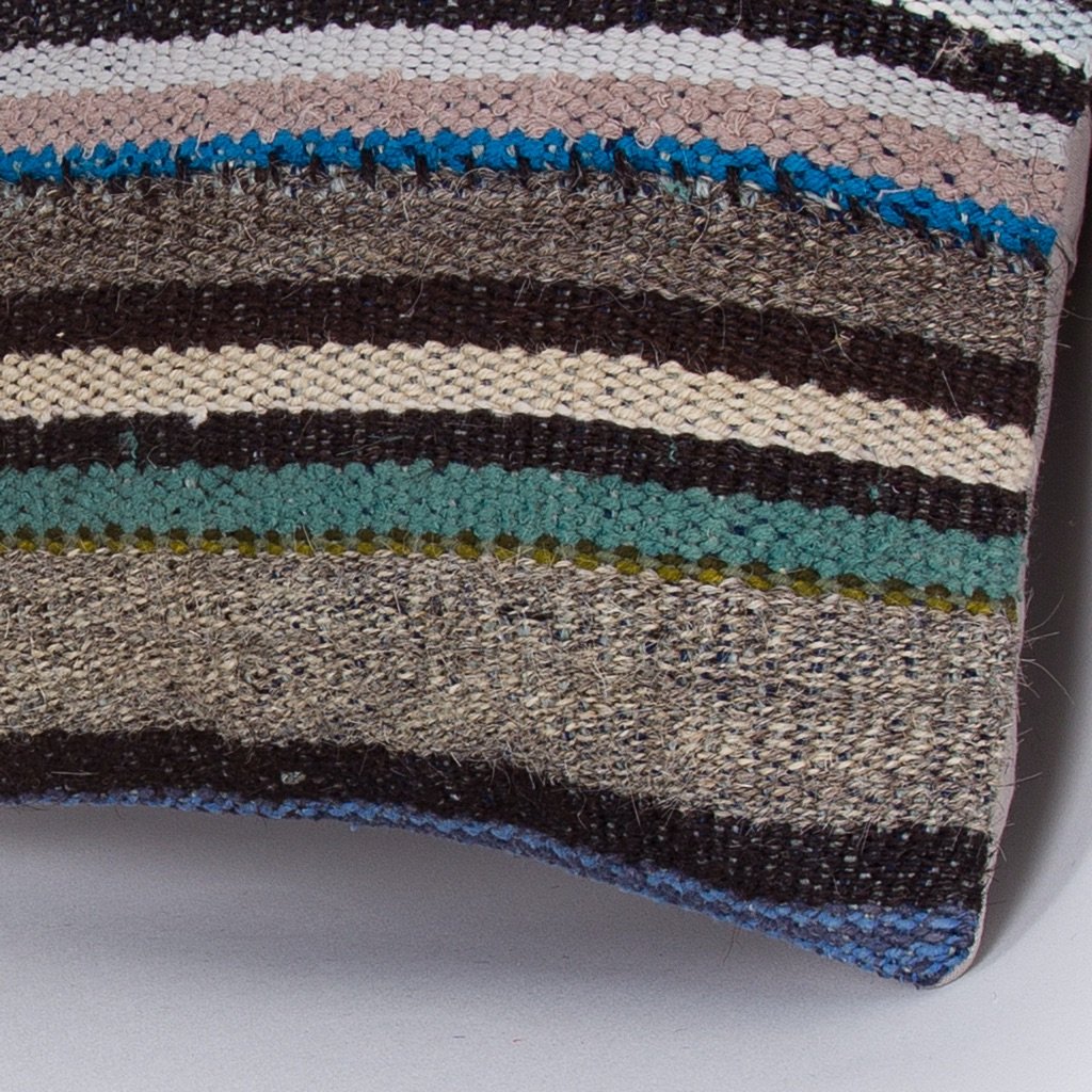Striped_Multiple Color_Kilim Pillow Cover_16x16_Z1009_7316